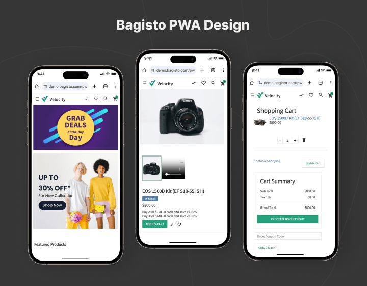 Bagisto PWA Design